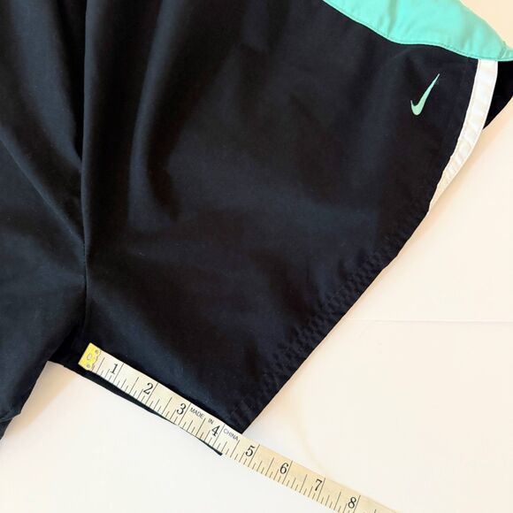 Nike Running Athletic Shorts Stretch Waist Active Workout Black Teal Women's L - Picture 5 of 8